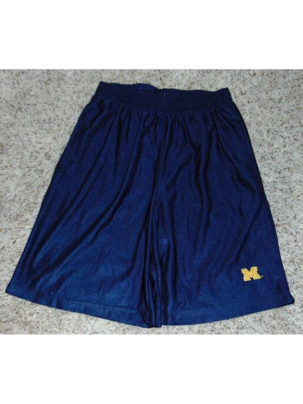 Mens NCAA Michigan Wolverines Shorts Medium Blue Elastic Waist Drawstring